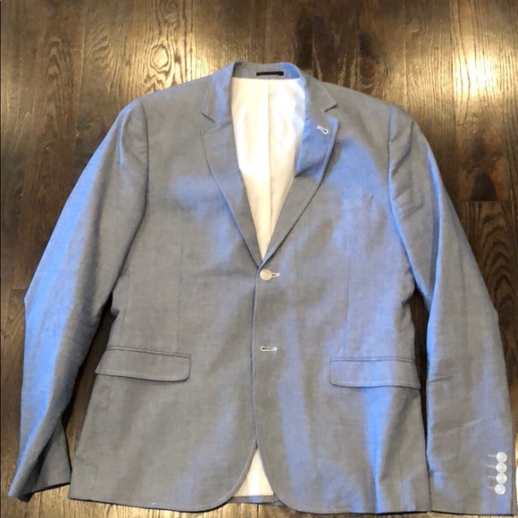 Topman Other - Topman men’s light grey/ baby blue blazer slim fit Topman Other - Topman men’s light grey/ baby blue blazer slim fit